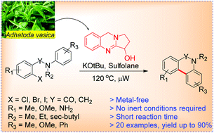 Graphical abstract for “Microwave assisted synthesis of phenanthridinones and dihydrophenanthridines by vasicine/KOtBu promoted intramolecular C–H arylation”
