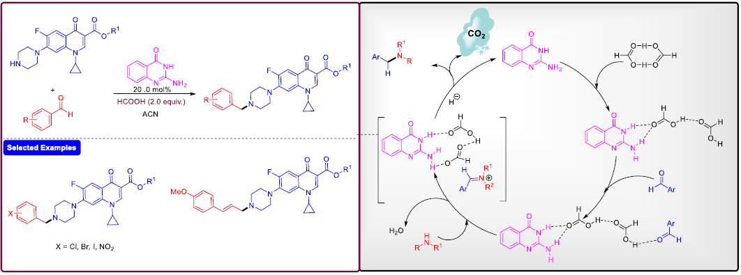 Graphical abstract for “2-Aminoquinazolin-4(3H)-one as an Organocatalyst for the Synthesis of Tertiary Amines”